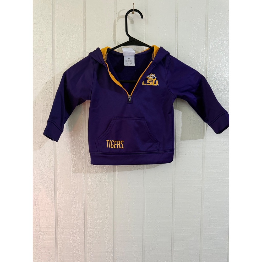 Knights Apparel LSU Tigers Toddler 2T Purple Gold Quarter Zip Hoodie Sweatshirt